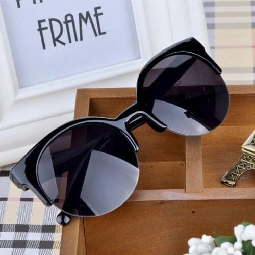 Fashion Cat Eye Sunglasses Women Vintage Semi-Rimless Sun Glasses Gafas Inspired Round Circle Sunglass oculos de sol feminino