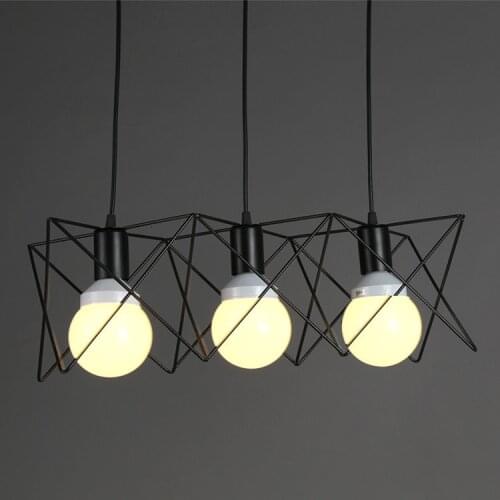 Modern cage Pendant Light Black Iron Hanging Cage Vintage Led Bulb E27 for Dining Room Restaurant Bar Counter Industrial Loft