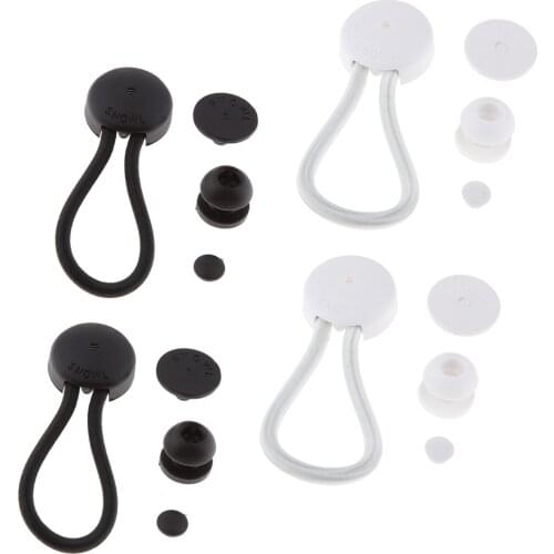 | Heavy Duty Bungee Cords | Bungee Cord Set | Canopy Tarp Tie Downs Kit | Ball Bungees | Elastic Strength White/Black