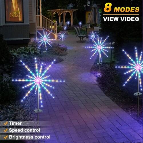 LED Solar Light Firework String Light For home Christmas Holiday Light Outdoor Waterproof Garden Garland Decoration Fairy Lamp