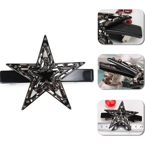 Noble Hair Barrette Five-Pointed Star And Rhinestone Hair Accessories Shiny Christmas Hair Barrette Acetate Hair Clips