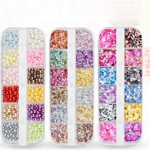 1 Set Mixed Color 3D Ultrathin Sequins Nail Glitter Flakes
