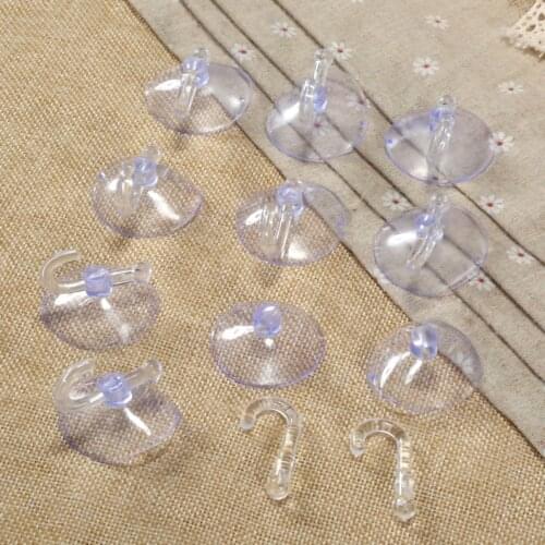 10Pcs 40mm Rubber Suction Cup Hooks Smooth Surface Window Glass Bathroom Toys Kitchen Wall Hanger Transparent Furniture Hooks