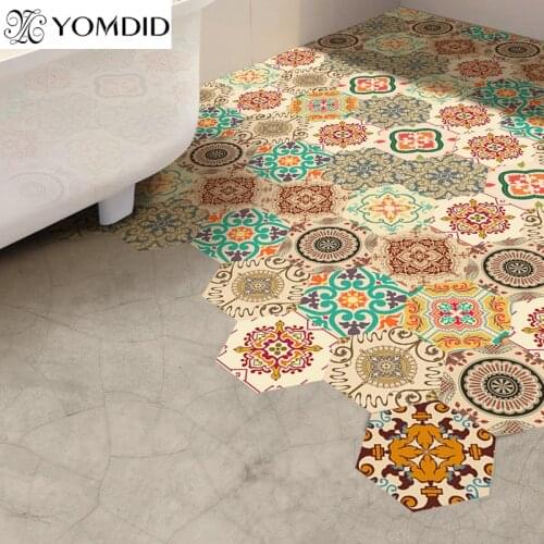 10Pcs Bathroom Mat Sticker Bedroom Door Irregular Geometric Sticker Stair Mats Living Room Printed Wall Stickers Home Decor