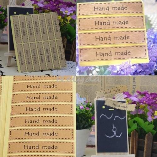 200pcs Free shipping bakery cake cookie candy gift tags hand made kraft packaging label decoration adhesive stickers 70*15mm