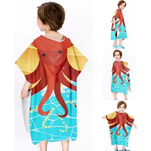 2021 Baby Children Cartoon Bath Towel Accessories Kid Hooded Cloak Bathrobe Towel Cotton Beach Towel Boys And Girls Bath Towel