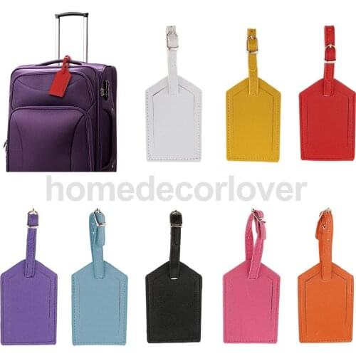 8 Pieces Assorted Color Luggage Tags Travel Accessories Leather Tags for Business Suitcase Tags Name Card