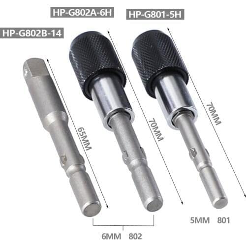 801/802 To 1/4 Electric Screwdriver Selflocking Adapter Rod Socket Wrench Sleeve Extension Rustproof Power Screwdriver Bits Tool