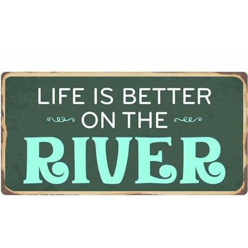SZWL Letter Car Stickers Life Is Better on The River Sign Decal Waterproof Reflective Accessories Vinyl for JDM RV VAN,13cm*6cm