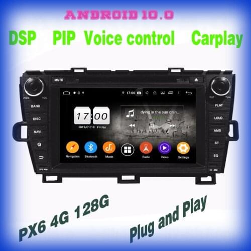 Px6 Android 10.0 voice control Car GPS DVD Player for toyota prius 2009 2010 2011 2012 2013 with IPS wifi usb 4+64GB Auto Stereo