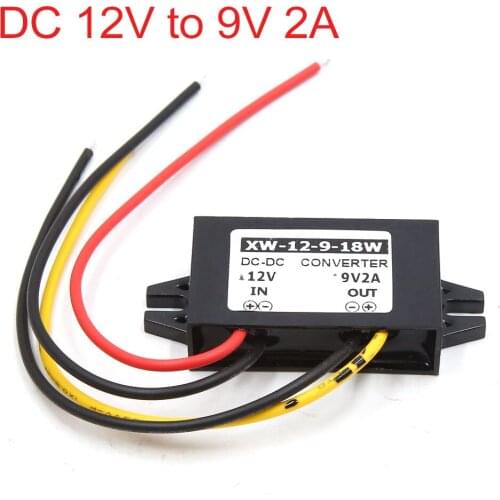 Uxcell DC 12V to 9V 2A Car Step Down Reducer Power Supply Transformer Converter