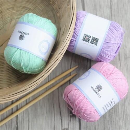 Free Shipping 50g/ball 100% Cotton Baby Yarn For Knitting Baby Sweaters Shoes Hats Yarn B