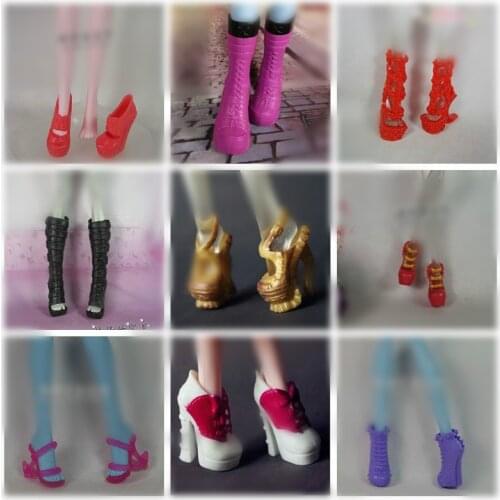 Shoes Bandage Bow High Heel Sandals Cute Heels Colorful For Monster High School Toy Fashion