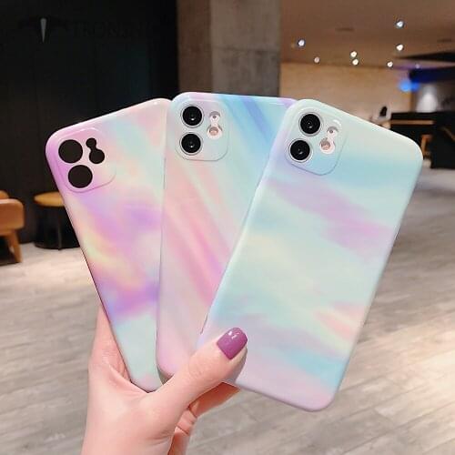 Texture Marble Magic Phone Case for iPhone 11 Pro Max XR X XS MAX Soft Glossy Luxury Pink Case for iPhone SE 2020 7 8 Plus Cover
