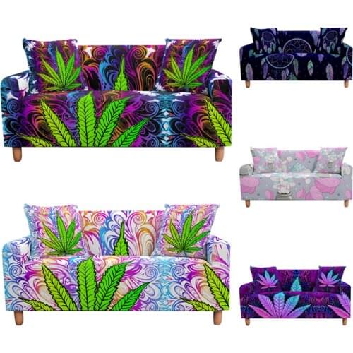 Maple Leaf Elastic Sofa Cover for Living Room Sectional Corner Slipcover Couch Cover Hoja de arce tramo funda de sofá mariposa