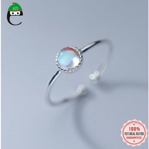 ElfoPlataSi Real 925 Sterling Silver Fashion Synthesis Coloured Glaze Cocktail Opening Ring For Women Wedding Fine Jewelry DD993