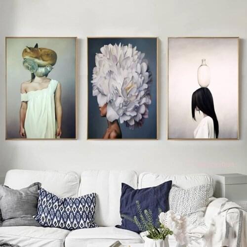 Flowers Harajuku Aesthetics Women Posters And Prints Canvas Painting Pictures On The Wall Abstract Decorative Home Decor Obrazy