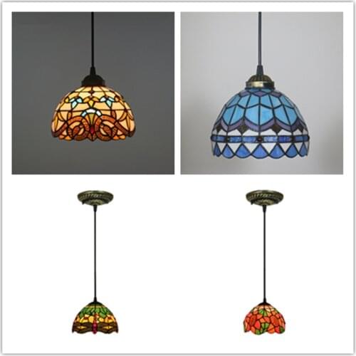 Tiffany European Pastoral Lamp Retro Creative Bar Restaurant Bar Cafe Corridor Aisle Pendant lamps E27 Diameter 20cm