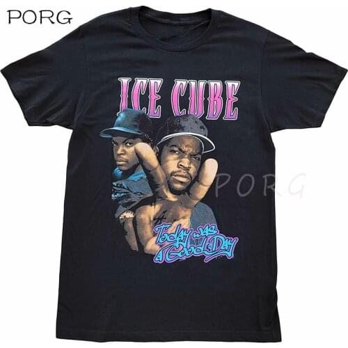 New Mens Ice Cube Today Was A Good Day Black Vintage Hip Hop Rap T-Shirt Tee Men Clothing Mens Cotton T-shirt Gothic Clothes