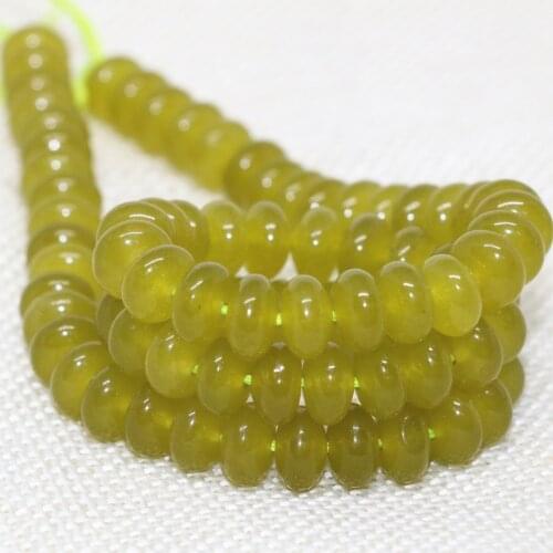 Hot sale green peridot natural stone 4x6mm green jades chalcedony abacus rondelle loose beads diy jewelry making 15inch BV253