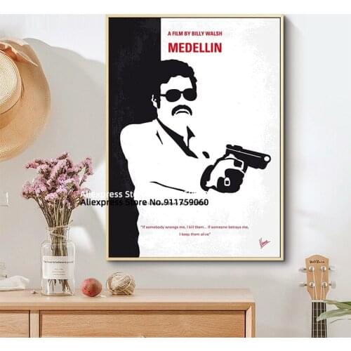 MEDELLIN Pablo Escobar Character Legend Retro Vintage Poster And Prints Painting Wall Art Canvas Wall Pictures Home Decor
