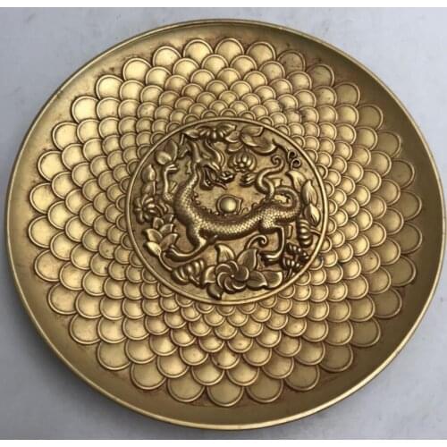 China archaize brass dish crafts statue