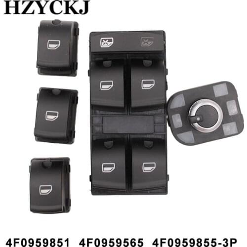 4F0959851 4F0959855 4F0959565 Power Window Mirror Switch Button For AUDI A6 S6 C6 RS6 A6 Allroad Quattro A3 Q7