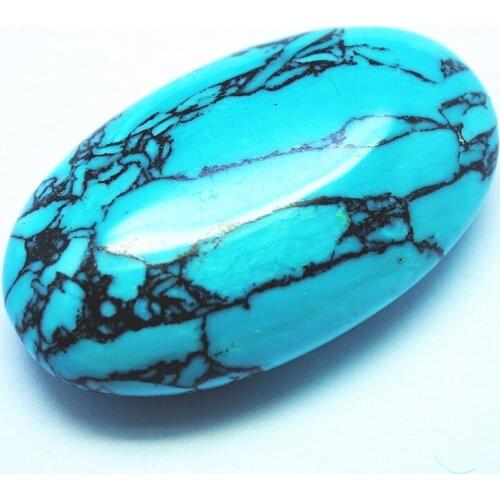 1PC Collections Natural blue howlite Stone Egg Shape Blue color Size 35x60mm For Buyer Favorite Stone NO HOLE