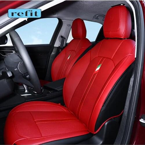 Leather car seat cushion protective cover decorative protective pad For Alfa Romeo Giulia Interior Accessories