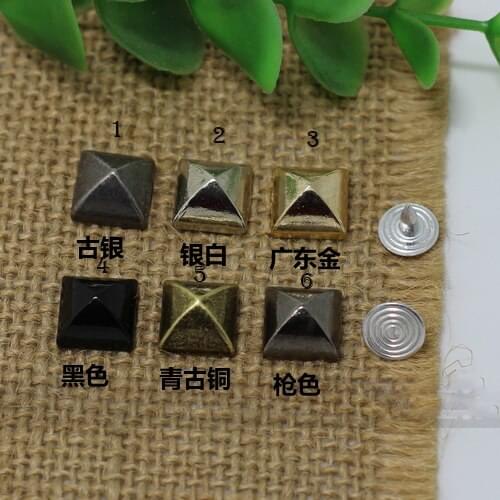6 color flat DIY leather rivets shoes bags punk style decorative button clothes spike and studs 100pcs/lot