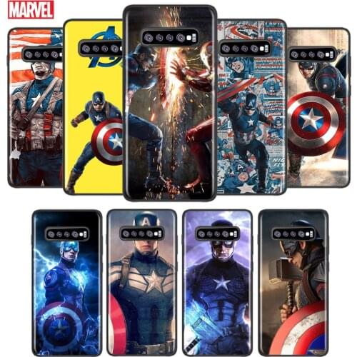 Marvel Captain America Shockproof Cover for Samsung Galaxy S21 S20 FE Ultra Lite S10 5G S10E S9 S8 Plus Black Phone Case