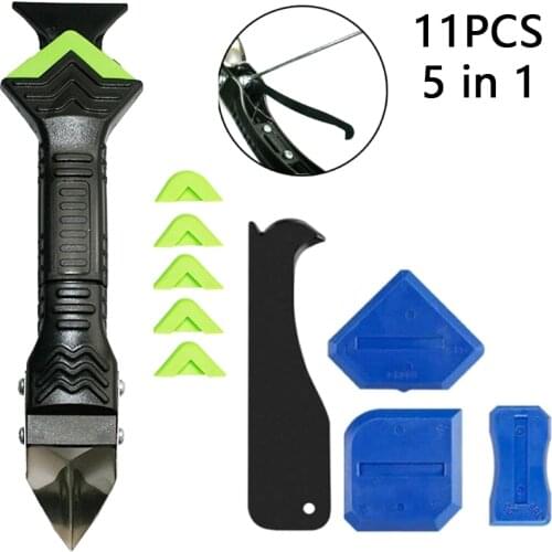 11Pcs 5-In-1 Metal Caulking Hook Knife Scraper Scraper Joint Sealing Window Kitchen Bathroom Sink