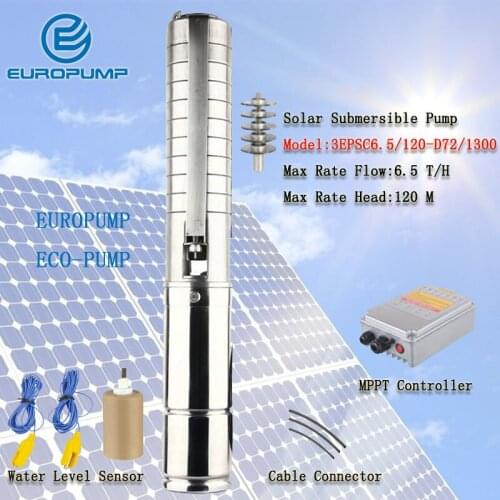 EUROPUMP MODEL(3EPSC6.5/120-D72/1300) Factory AC DC Bore Solar powered water pumps/ Solar photovoltaic water pump/ solar pump