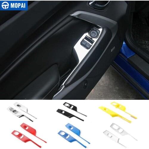 MOPAI ABS Car Interior Window Lift Switch Button Panel Decoration Cover Stickers for Chevrolet Camaro 2017 Up Car Accessories
