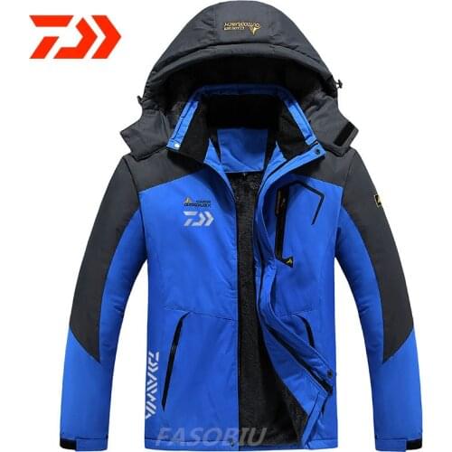 2021 New Daiwa Outdoor Waterproof Fishing Jacket Men Hiking Clothing Warm Windproof Quality Cotton Large Size Fishing Clothes