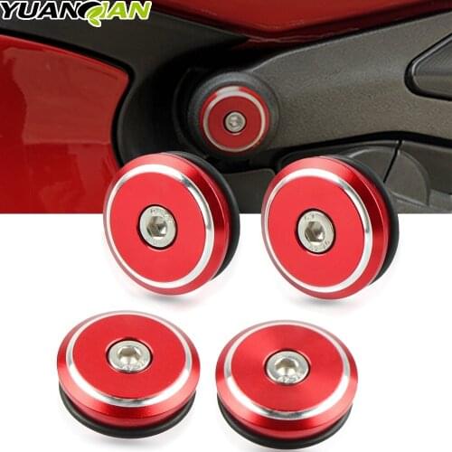 New Motorcycle CNC Aluminum Red Frame Hole Caps Fairing Guard For Ducati Panigale V4 Streetfighter V4 S V4S 2018 2019 2020 2021