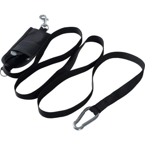NEW-Diving Rope 220 CM Technical Diving Throw Bag Safety Divers Buddy Line Backplate Hanging Strap with Stainless Steel Hook