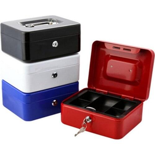 New Key Lock Box Home Metal Safe Storage Box Case Jewelry Storage Locker Secret Savings Box with Password/Key Lock S