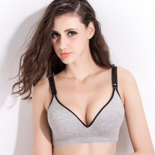 Wholesale New Anti-sagging pregnant women underwear Seamless one-piece stereotypes feeding nursing bra open buckle no rims on