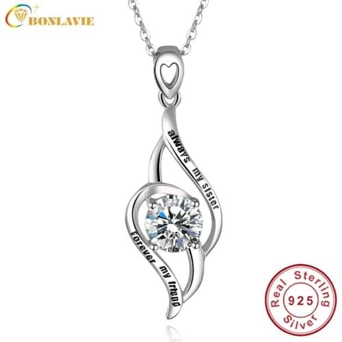Always My Sister Forever My Friend Custom Name necklace personalized necklace 925 silver jewelry customized necklace