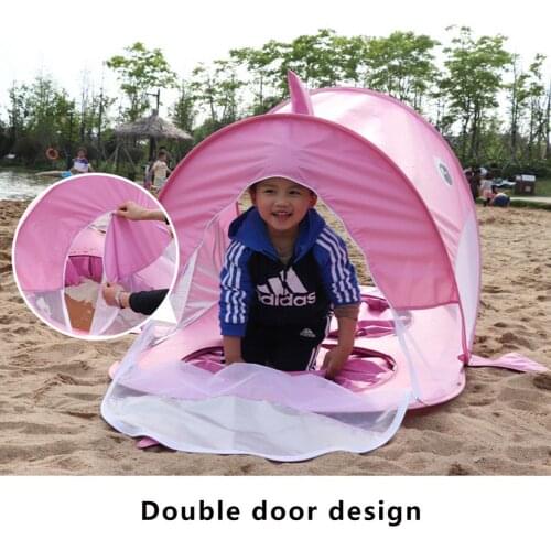 Beach Tent For Children Playing Water Double Play Game House Safe Breathable Windproof Sun Shelter New Shark Tent