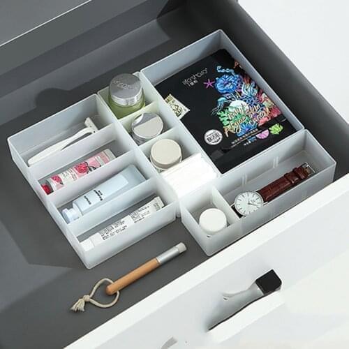 Adjustable Partition Drawer Storage Box Translucent Desktop Organizer Storage Boxes Divided Storage Boxes Household Organizer