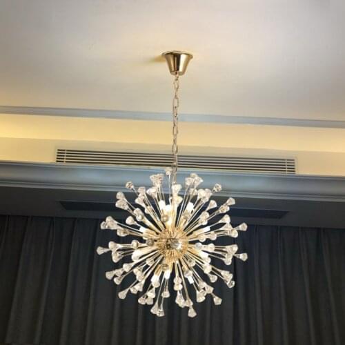 American light luxury crystal chandelier modern bedroom dining room chandelier simple Nordic living room LED chandelier lighting