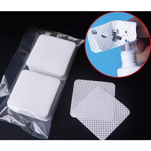 100pcs Lint-Free Paper Cotton Wipes Eyelash Glue Remover wipe the mouth of the glue bottle prevent clogging glue Cleaner Pads