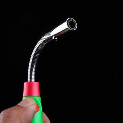 Outdoor BBQ Ignition Lighter 19 cm Hose Torch Lighter Jet Butane Gas Kitchen Flexible Pipe Lighter Portable Windproof