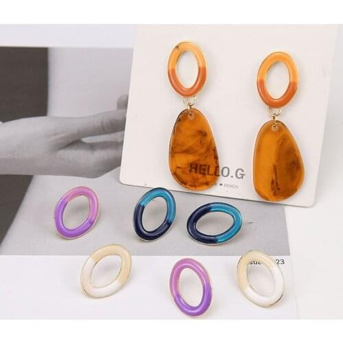 Spring models two-tone handmade alloy women stud charms earrings diy jewelry pendant accessory