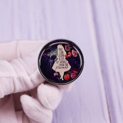 You Can Learn A Lot of Things From The Flowers Pin Brooch Cartoon Anime Girl Badge Fashion Jewelry Gift