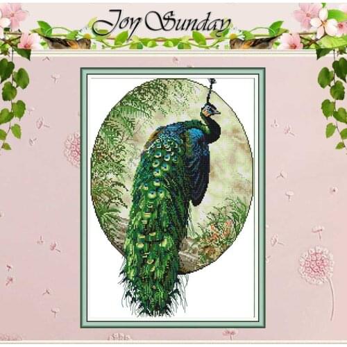 Peacock Animals Patterns Counted Handmade Cross Stitch 11CT 14CT printed Cross Stitch Kits Embroidery for Needlework Home Decor