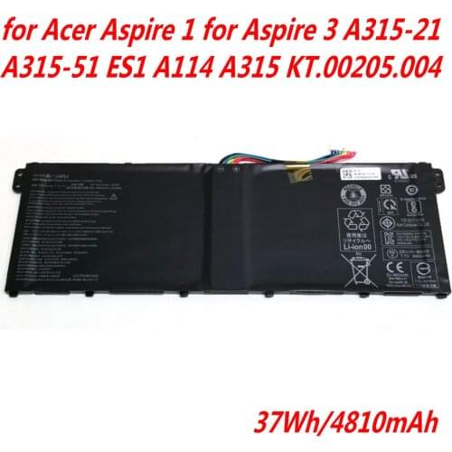 High Quality 7.7V 37Wh AP16M5J Laptop Battery For Acer Aspire 1 for Aspire 3 A315-21 A315-51 ES1 A114 A315 KT.00205.004