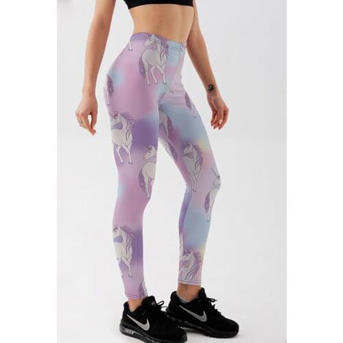 Women Cartoon Horses Leggings Lovely Printing Leggins High Waist Pants Fitness 2018 Summer Autumn Pants